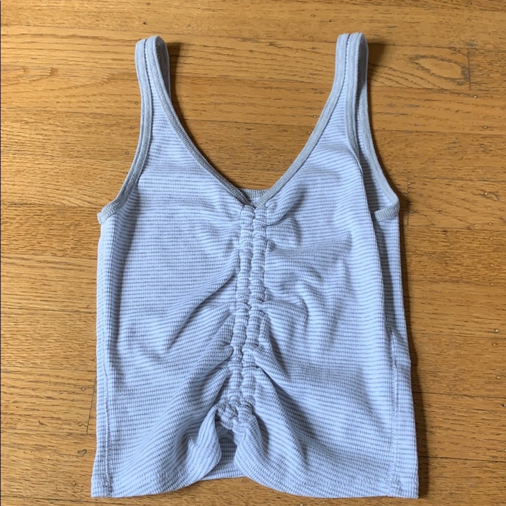 Grey and white striped Abercrombie and Fitch tank
